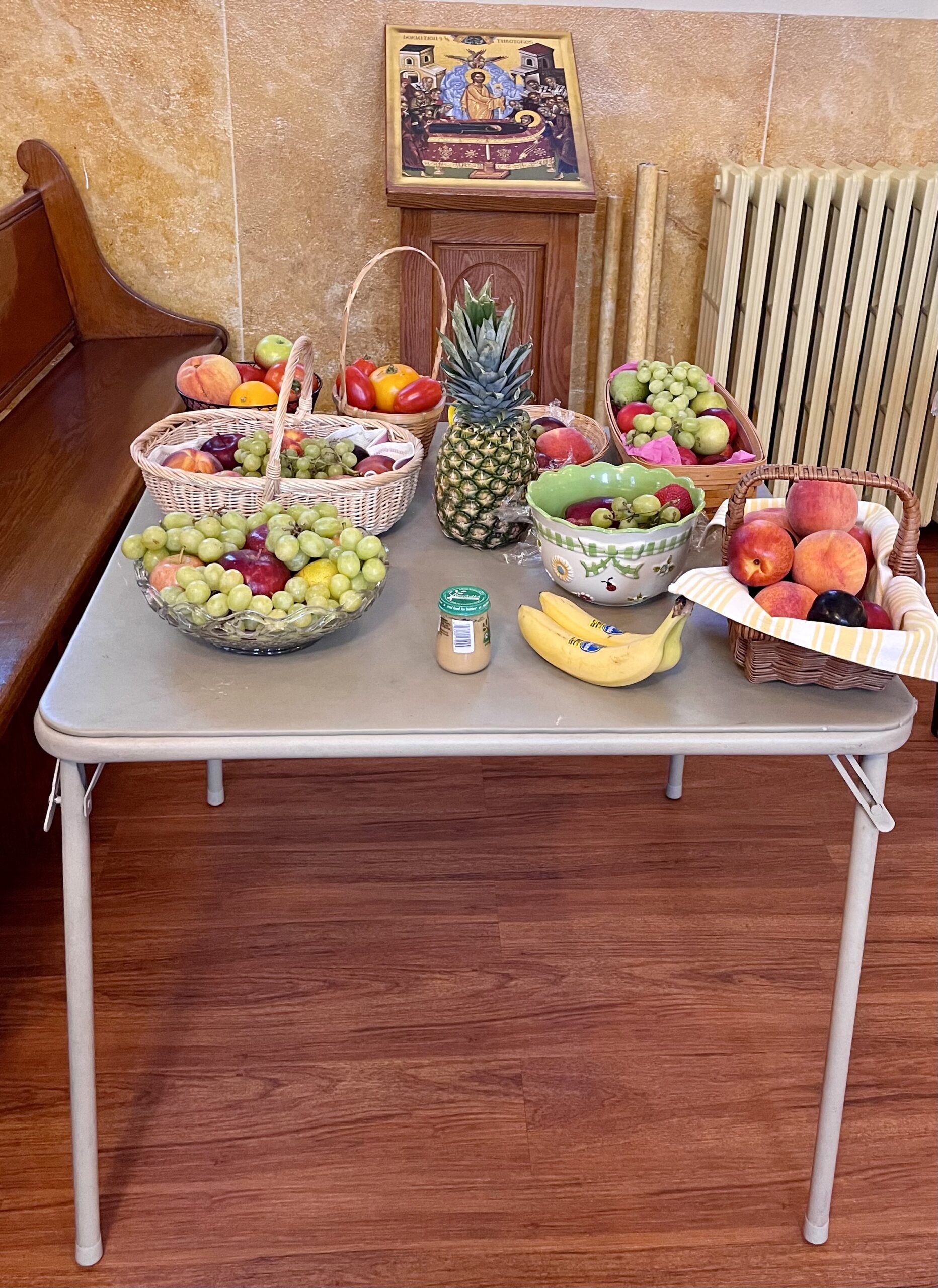 Table of blessed fruits in Orthodox church
