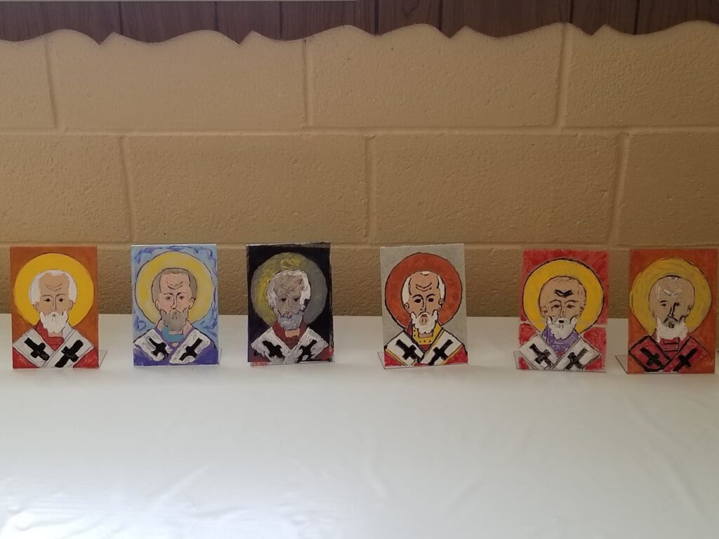 Acrylic Icons painted by students - St. Mary's Orthodox Church