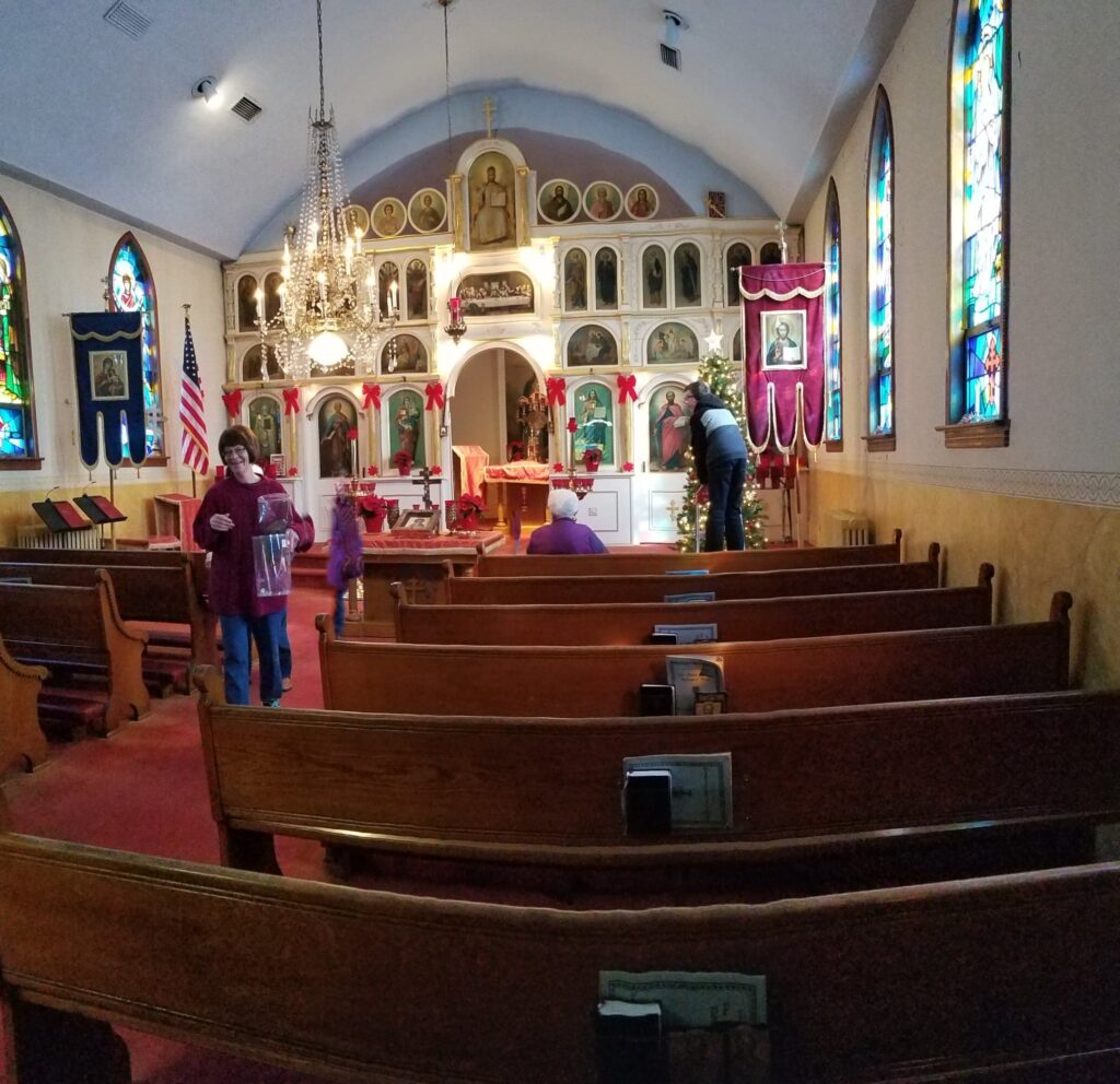 Decorating and cleaning, St. Marys Orthodox Church