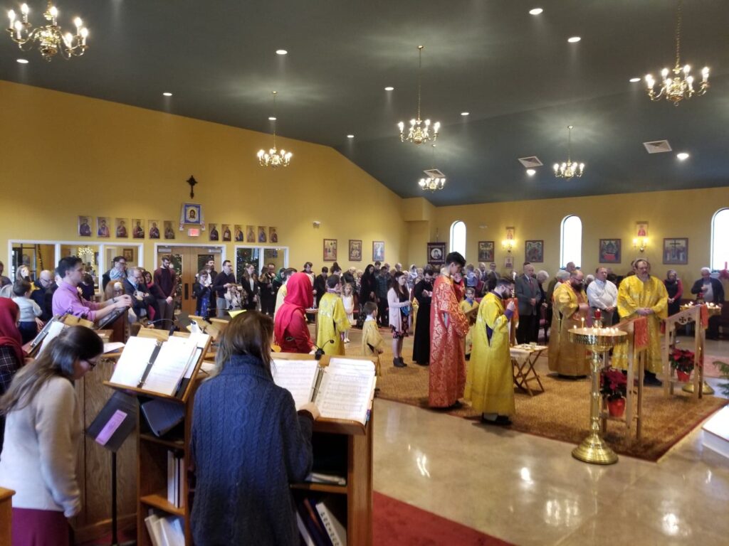 Parishioners at Holy Apostles Church in Mechanicsburg, PA