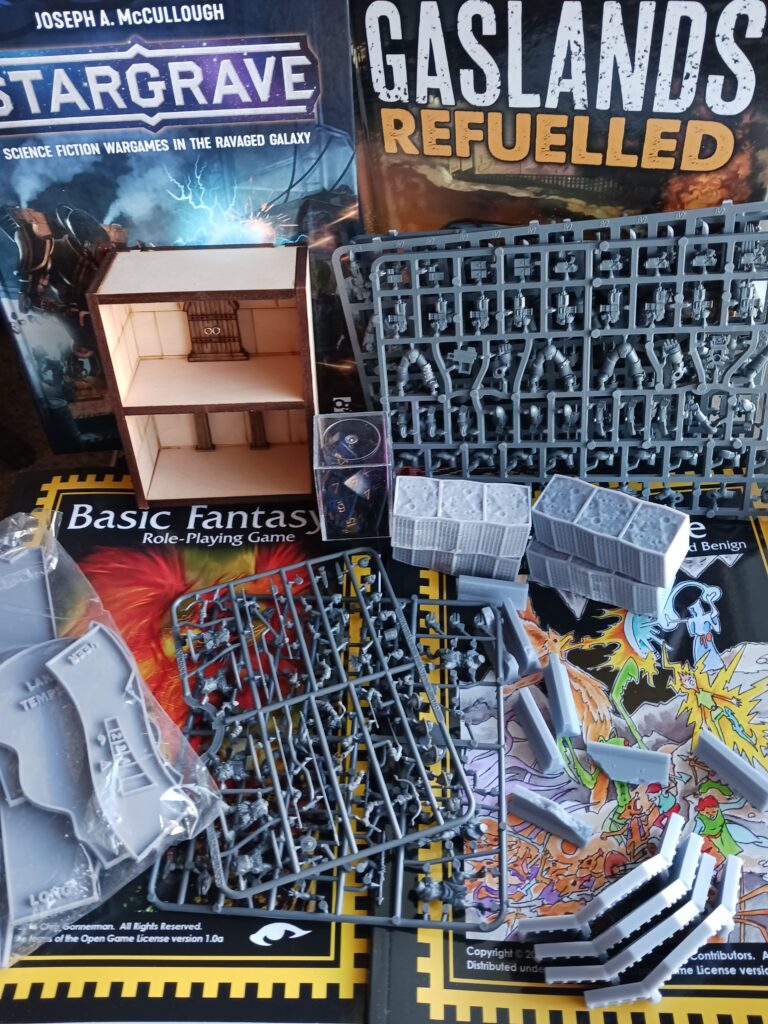 Tabletop role playing and wargames gift basket